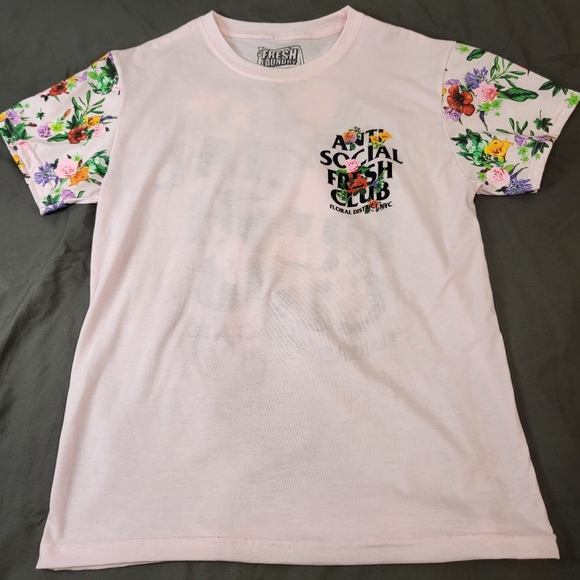 Anti Social Social Club Pink Tee (flower) - Picture 3 of 8